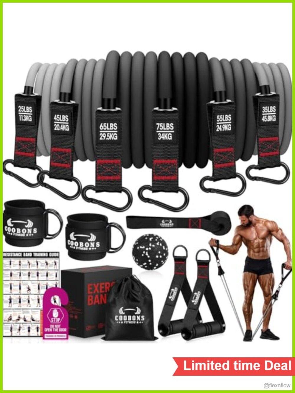 Heavy Resistance Bands 300LB with Handles Workout Exercise Strength Training